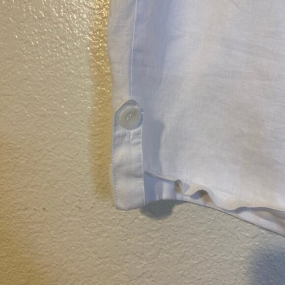 Lafayette 148 White 100% Linen Shorts Size 12 Classic Minimalist Tailored - Picture 4 of 10